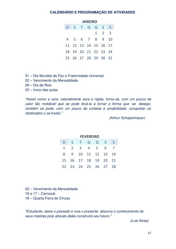 Colégio João Oliveira - Agenda 2026 - Página 12