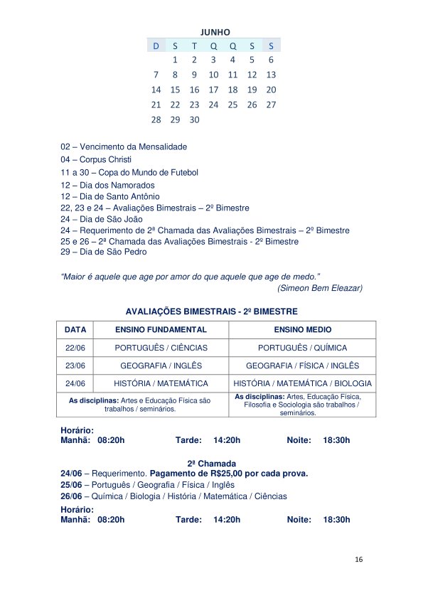 Colégio João Oliveira - Agenda 2026 - Página 16