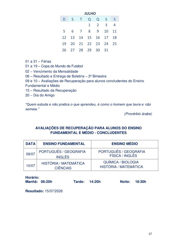 Colégio João Oliveira - Agenda 2026 - Página 17
