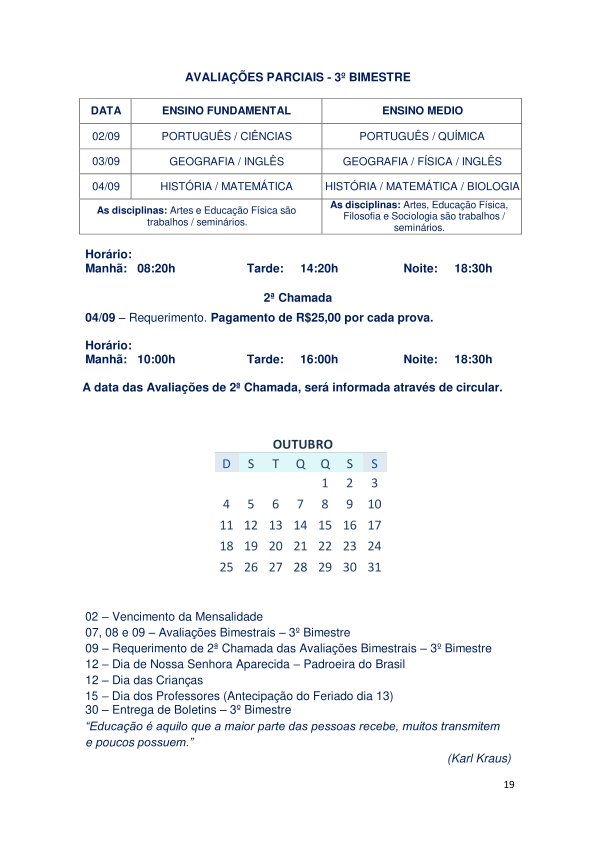 Colégio João Oliveira - Agenda 2026 - Página 19