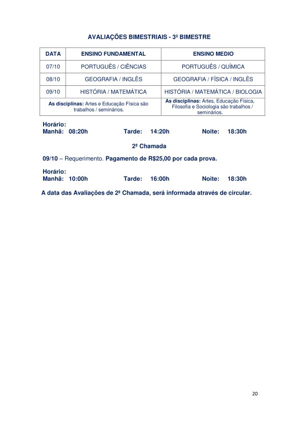 Colégio João Oliveira - Agenda 2026 - Página 20