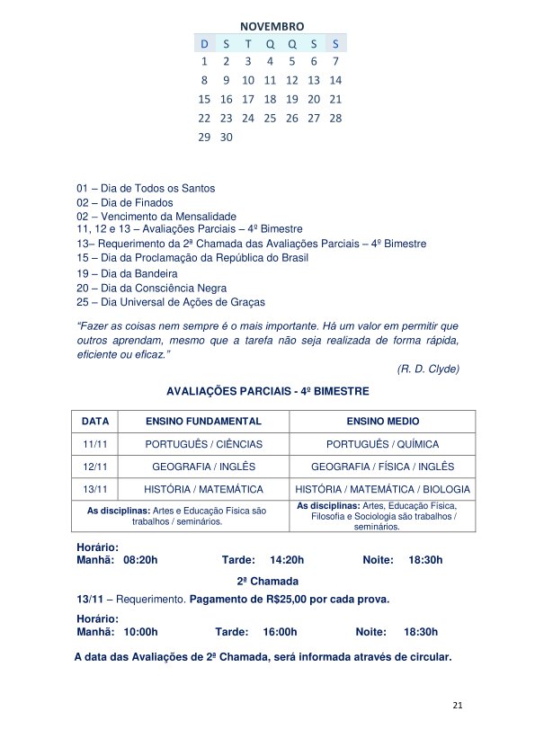 Colégio João Oliveira - Agenda 2026 - Página 21