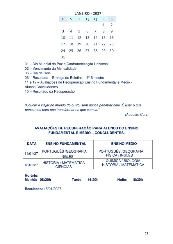 Colégio João Oliveira - Agenda 2026 - Página 23