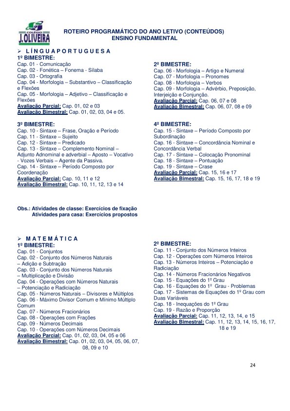 Colégio João Oliveira - Agenda 2026 - Página 24