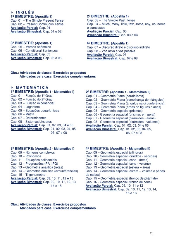 Colégio João Oliveira - Agenda 2026 - Página 31